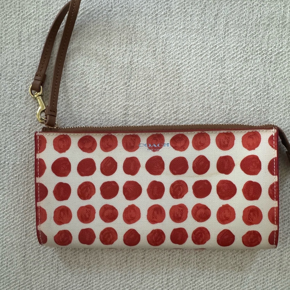 Coach Red Polka Dot Wristlet